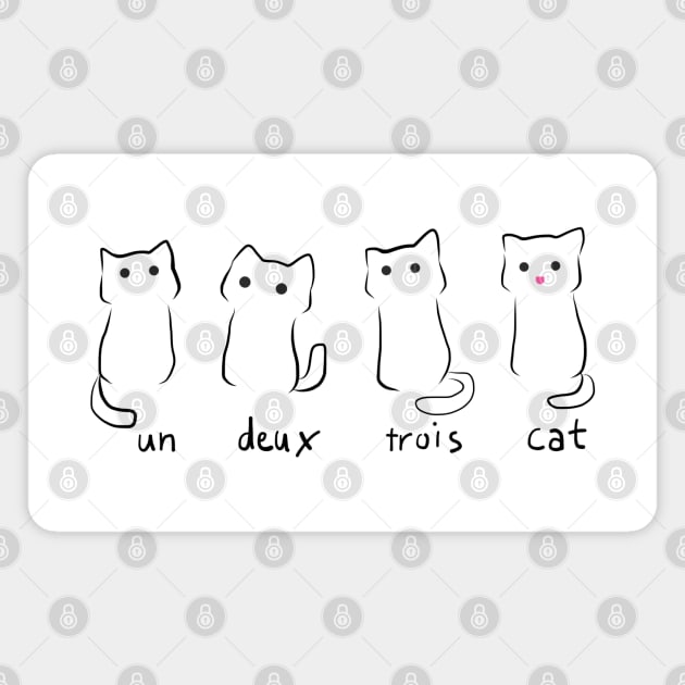 Un Deux Trois Cat Magnet by wally11